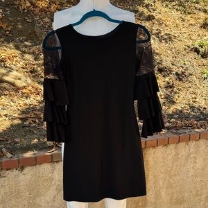 Nordstrom Black Dress with Ruffled Sleeves